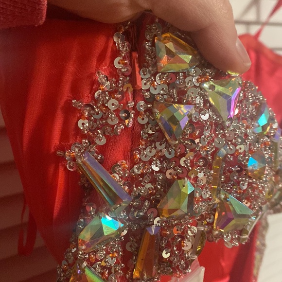 Colors Dress | NWT Bright Pink Sparkle Gem Dress | Size 12 - Picture 9 of 10